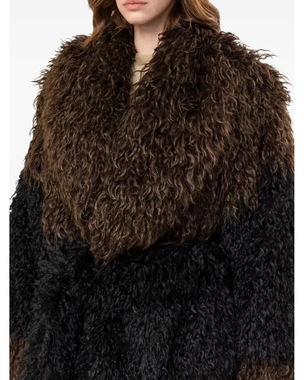 Entire studios Black Juno Faux-Fur Coat