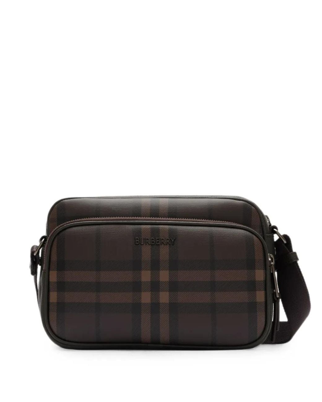 Burberry Black City Check Pocket Crossbody Bag for men
