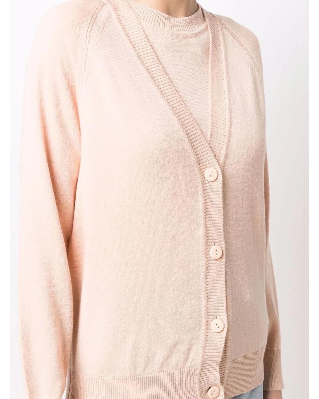 Barrie Pink Cardigan En Cachemire À Col V