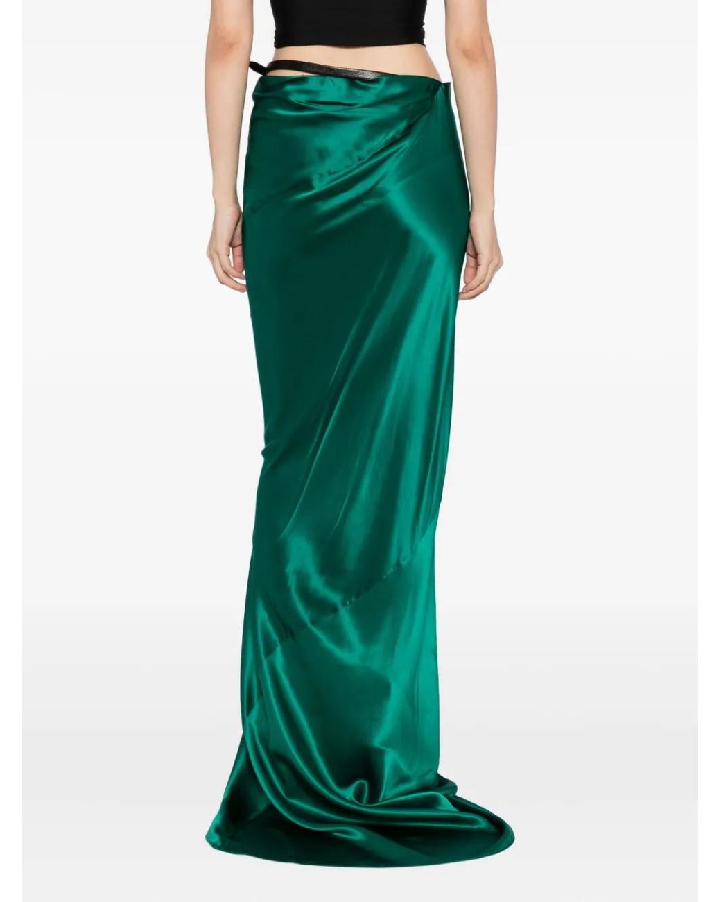 Tom Ford Green Bias Silk Skirt