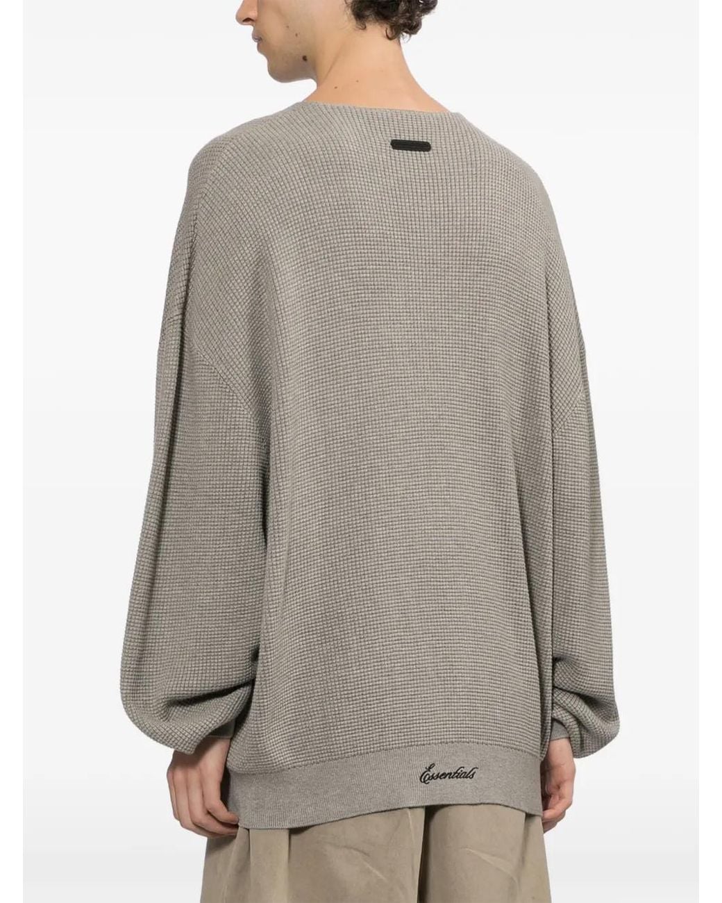 Fear Of God Gray Waffle-Knit Sweater for men