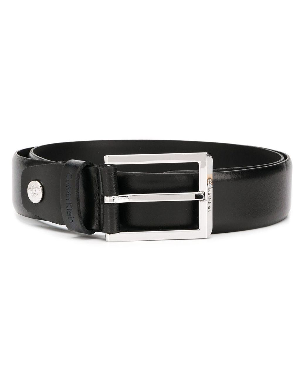 Calvin Klein Leather Classic Buckle Belt in Black for Men Lyst