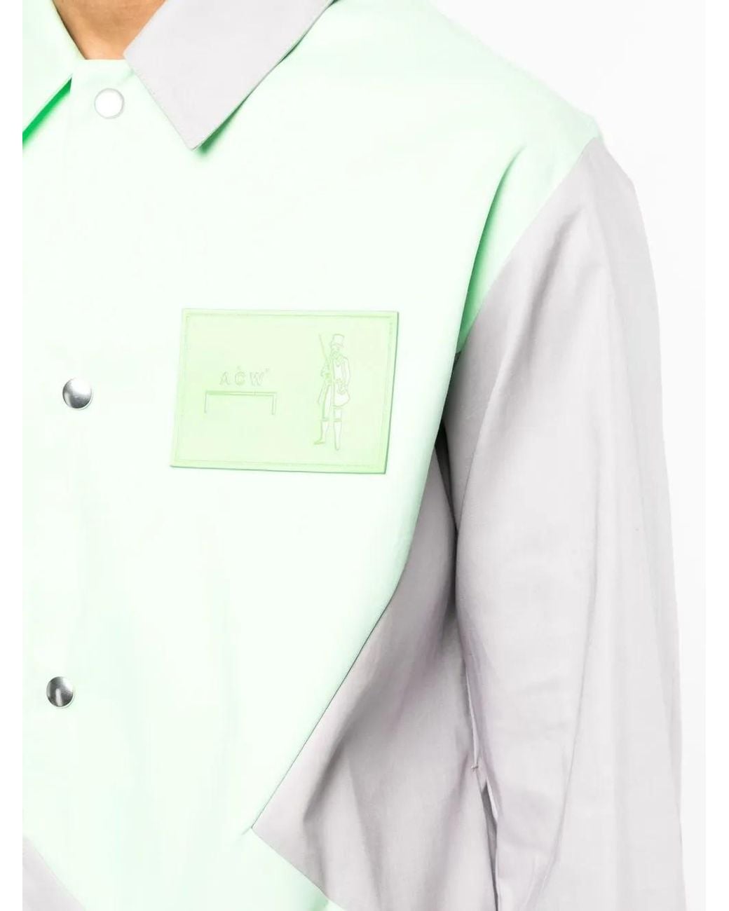 A_COLD_WALL* Green Geometric Panelled Shirt for men