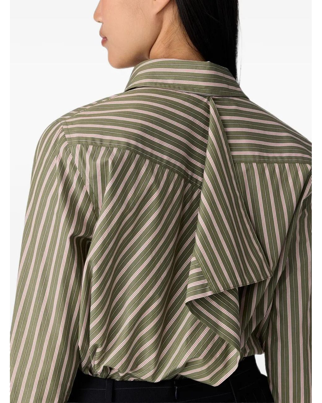 Monse Green Striped Back-Detail Shirt
