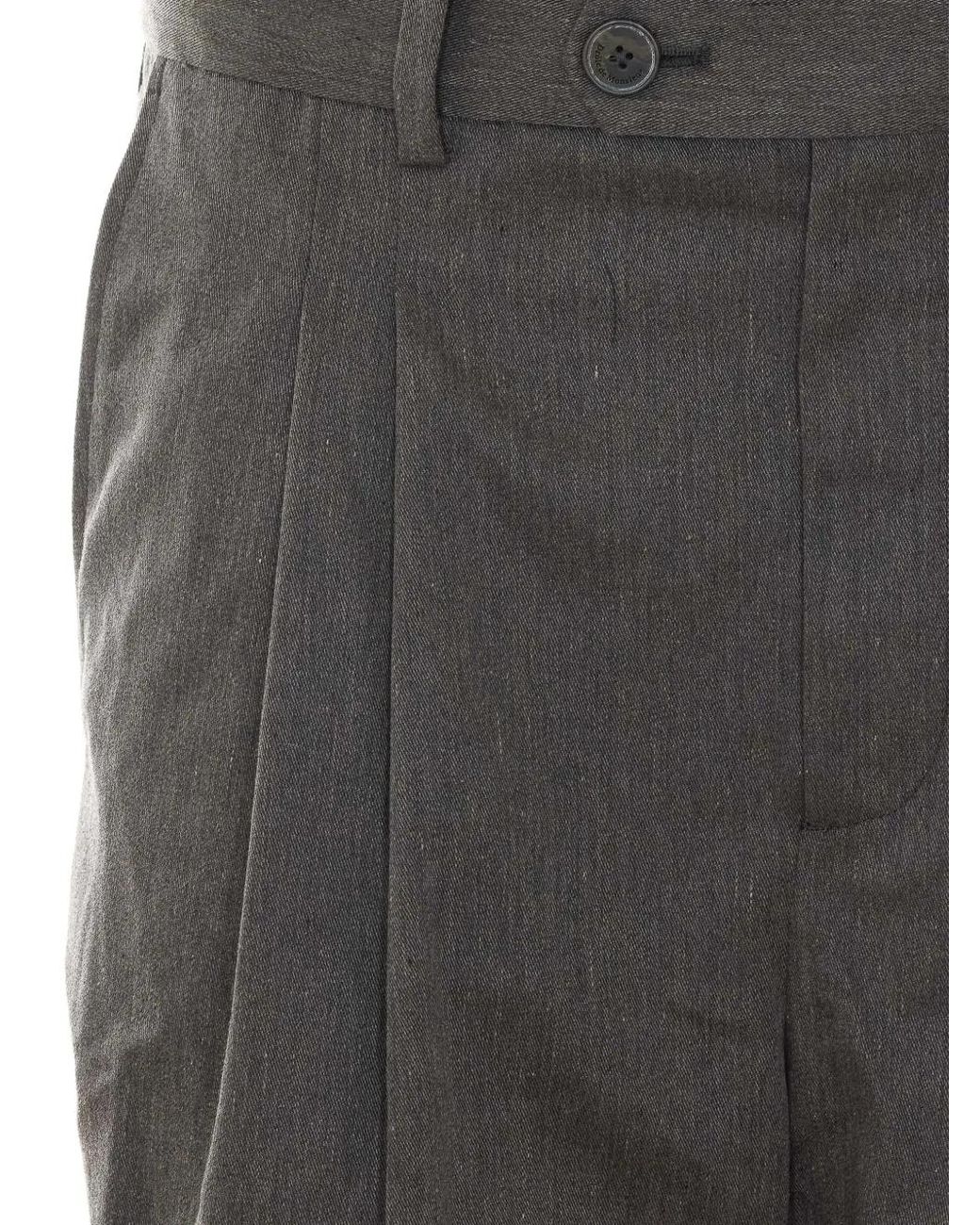 Drole de Monsieur Gray Logo-Patch Cropped Tailored Trousers for men