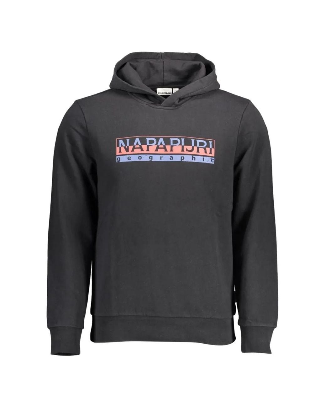 Napapijri Black Geographic Logo-Print Hoodie for men