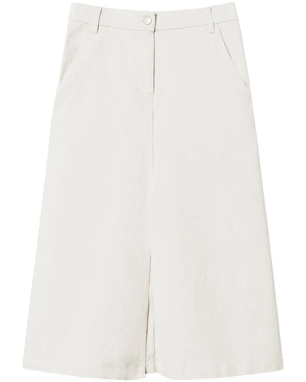 Twinset White Organic Cotton Midi Skirt