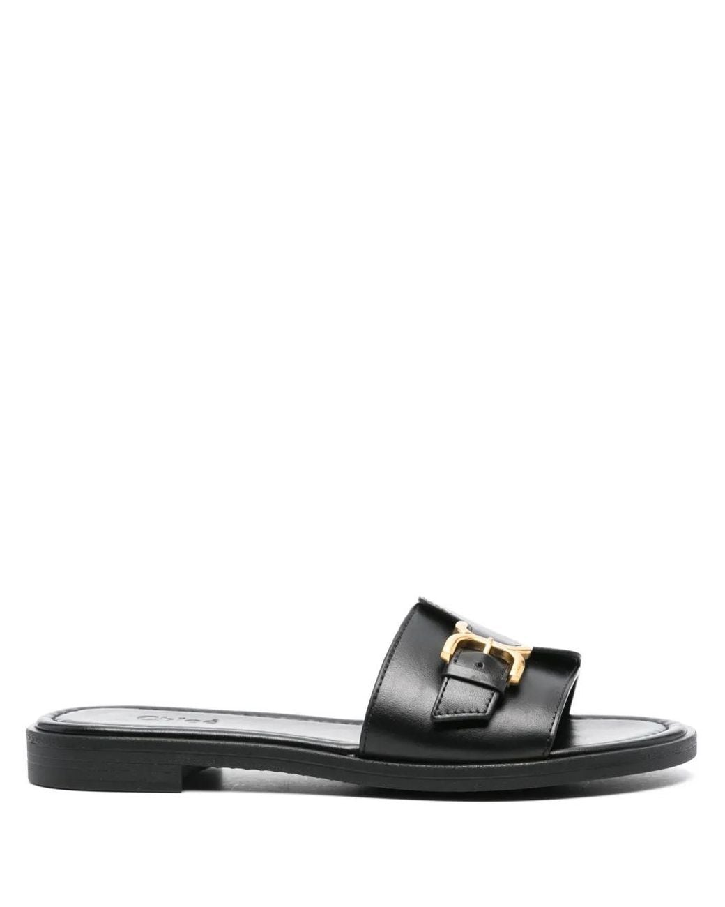 Chloé Black Marcie Leather Slide