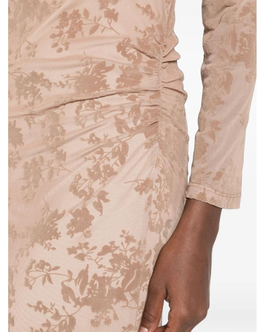 Imperial Natural Floral-Print Ruched Maxi Dress