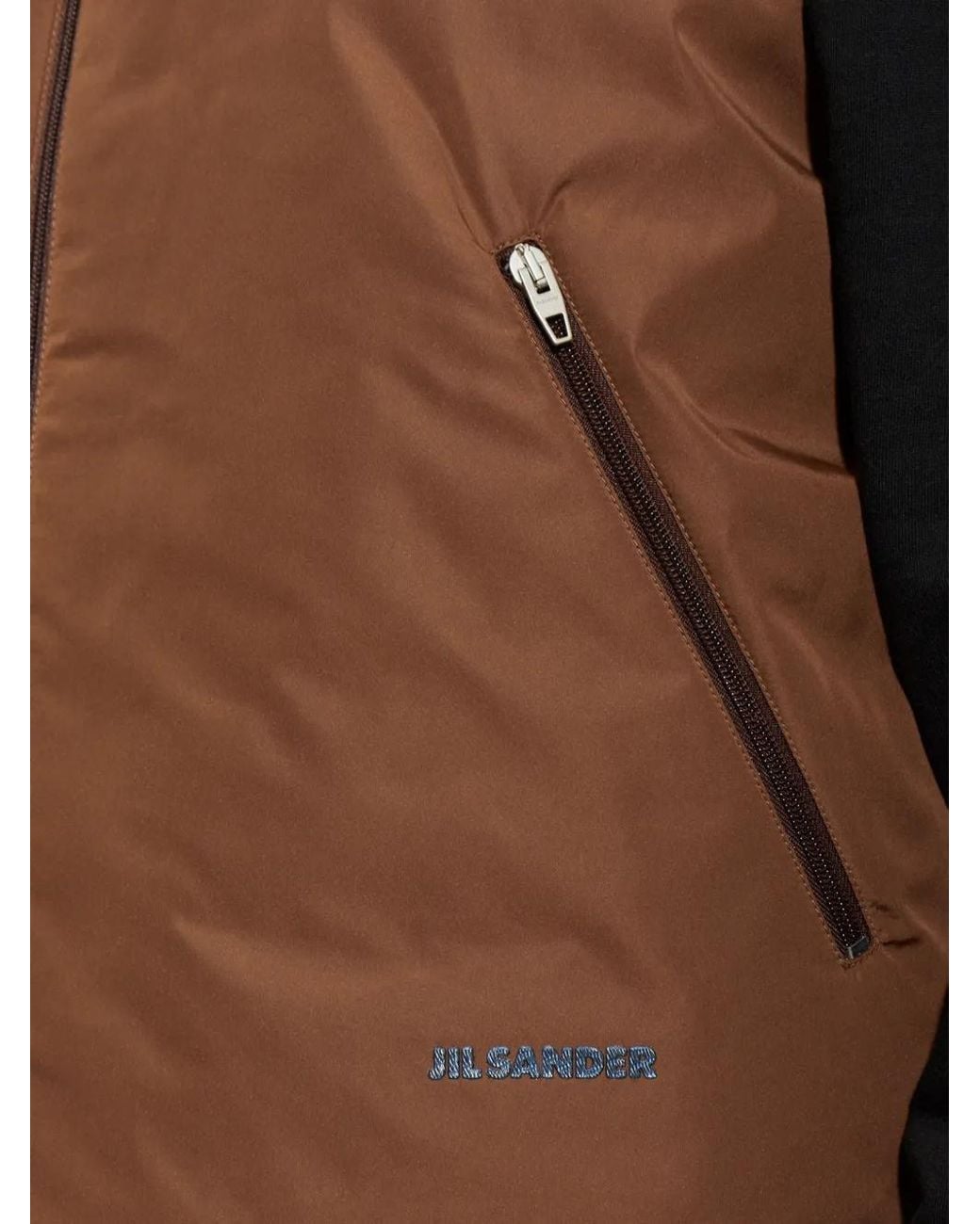 Jil Sander Brown Insulated Zip-Up Gilet for men