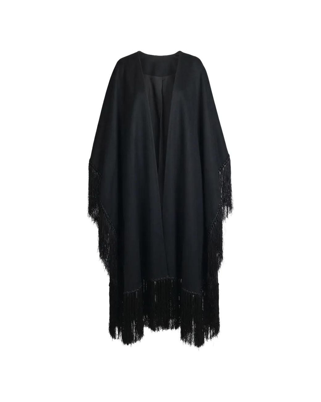 Valentino Garavani Black Fringe Poncho