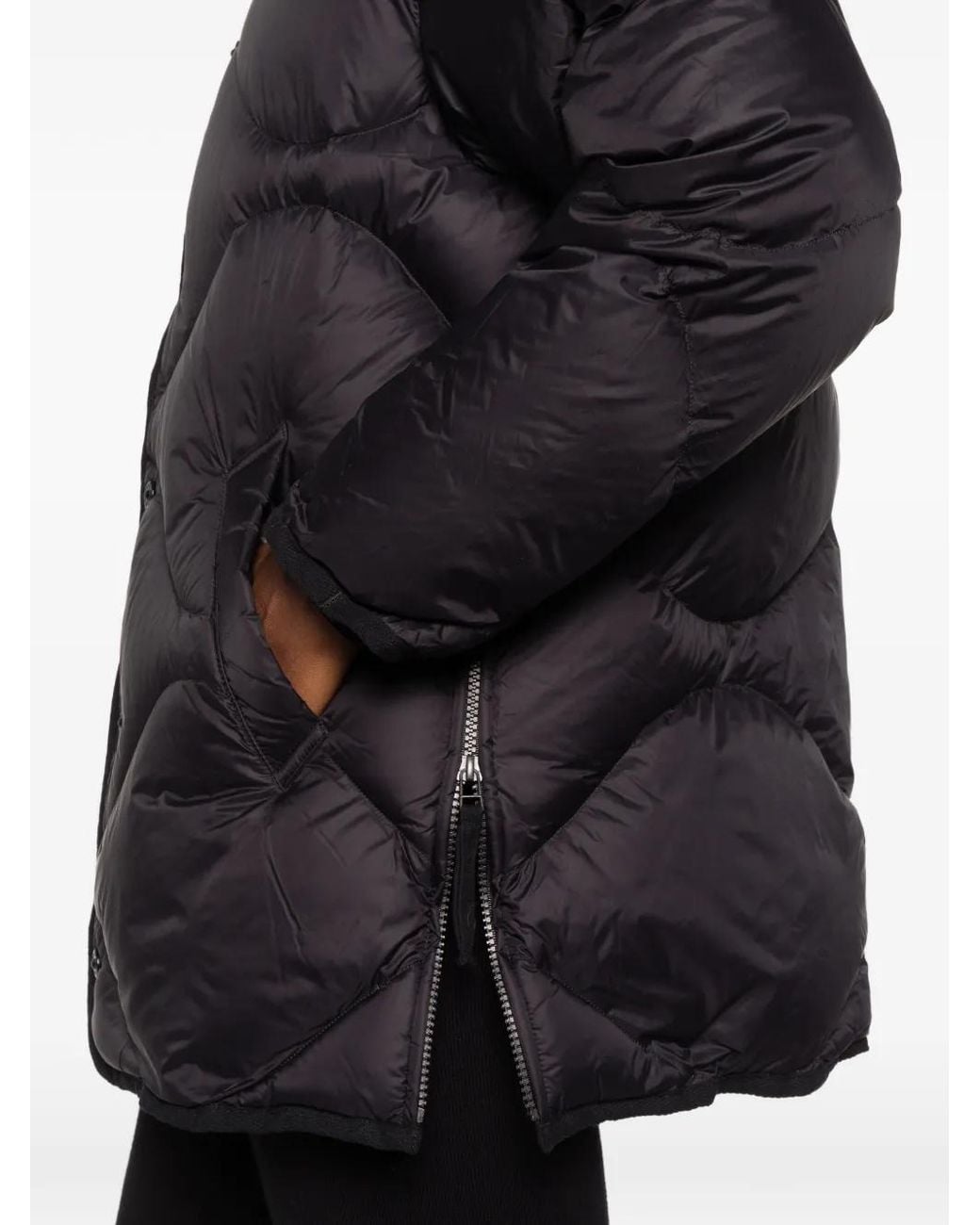 Taion Black Quilted Hooded Jacket