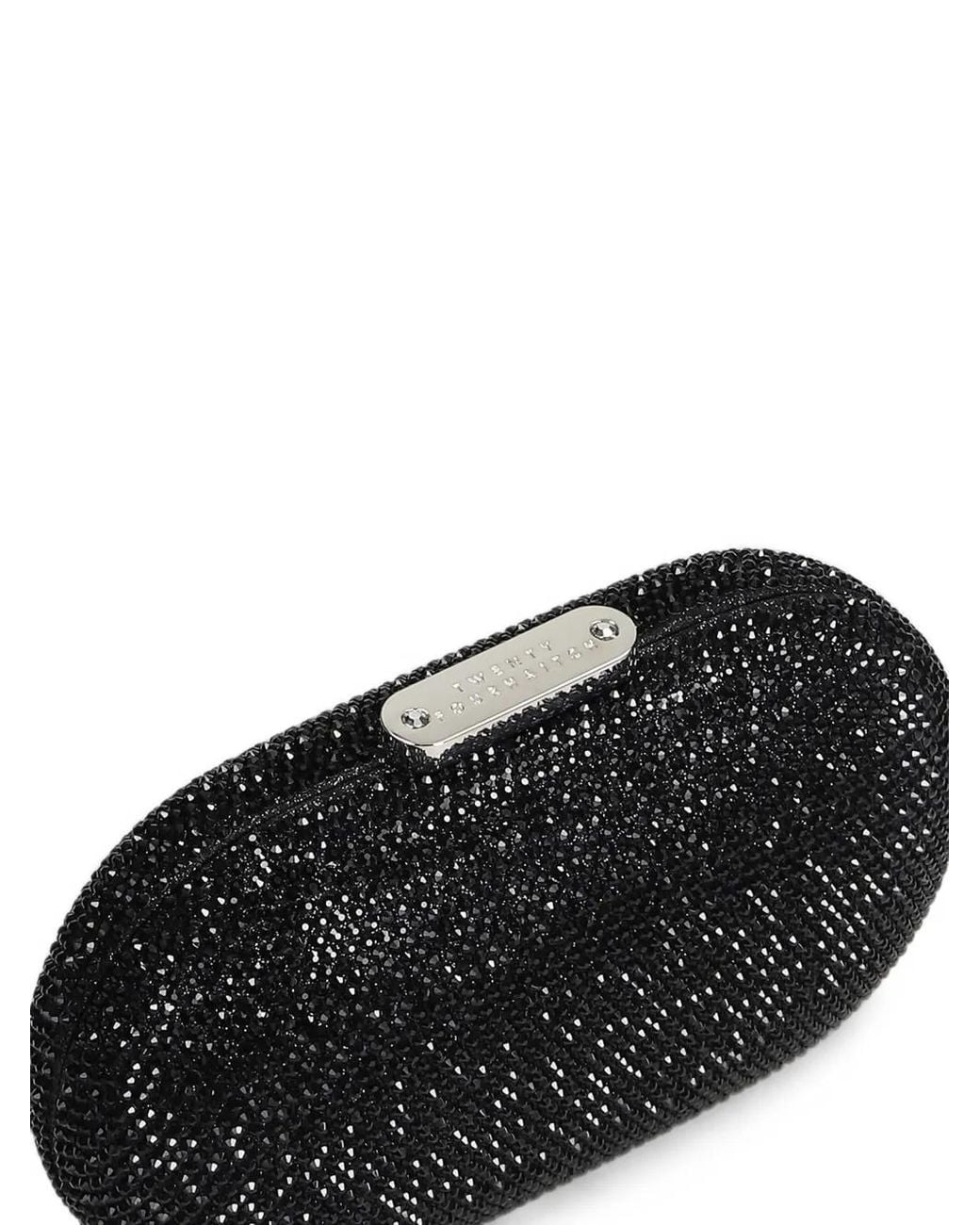 Twentyfourhaitch Black Isidora Crystal-Embellished Mini Bag