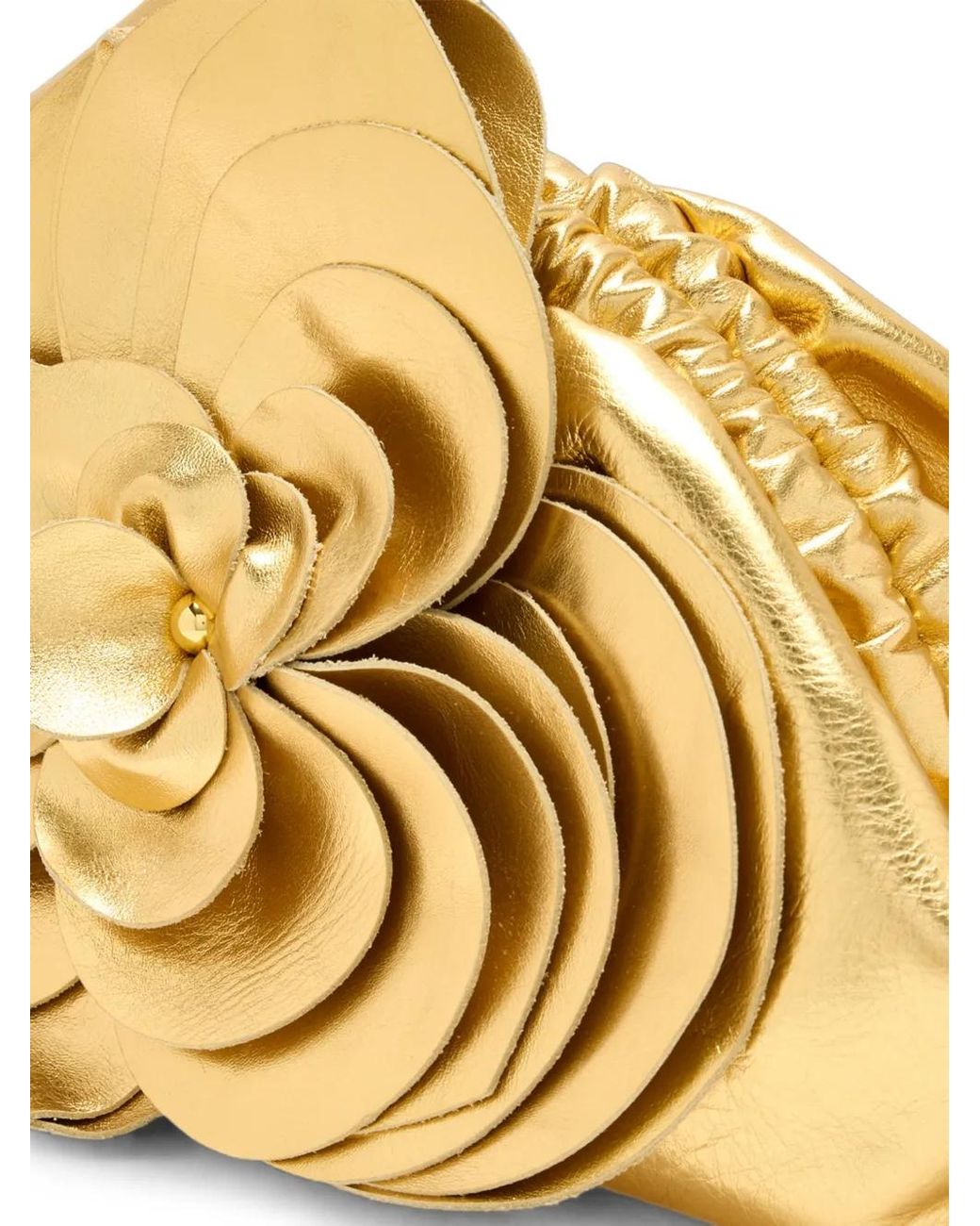 Vanina Metallic Rendez Vous Floral-Appliqué Clutch Bags