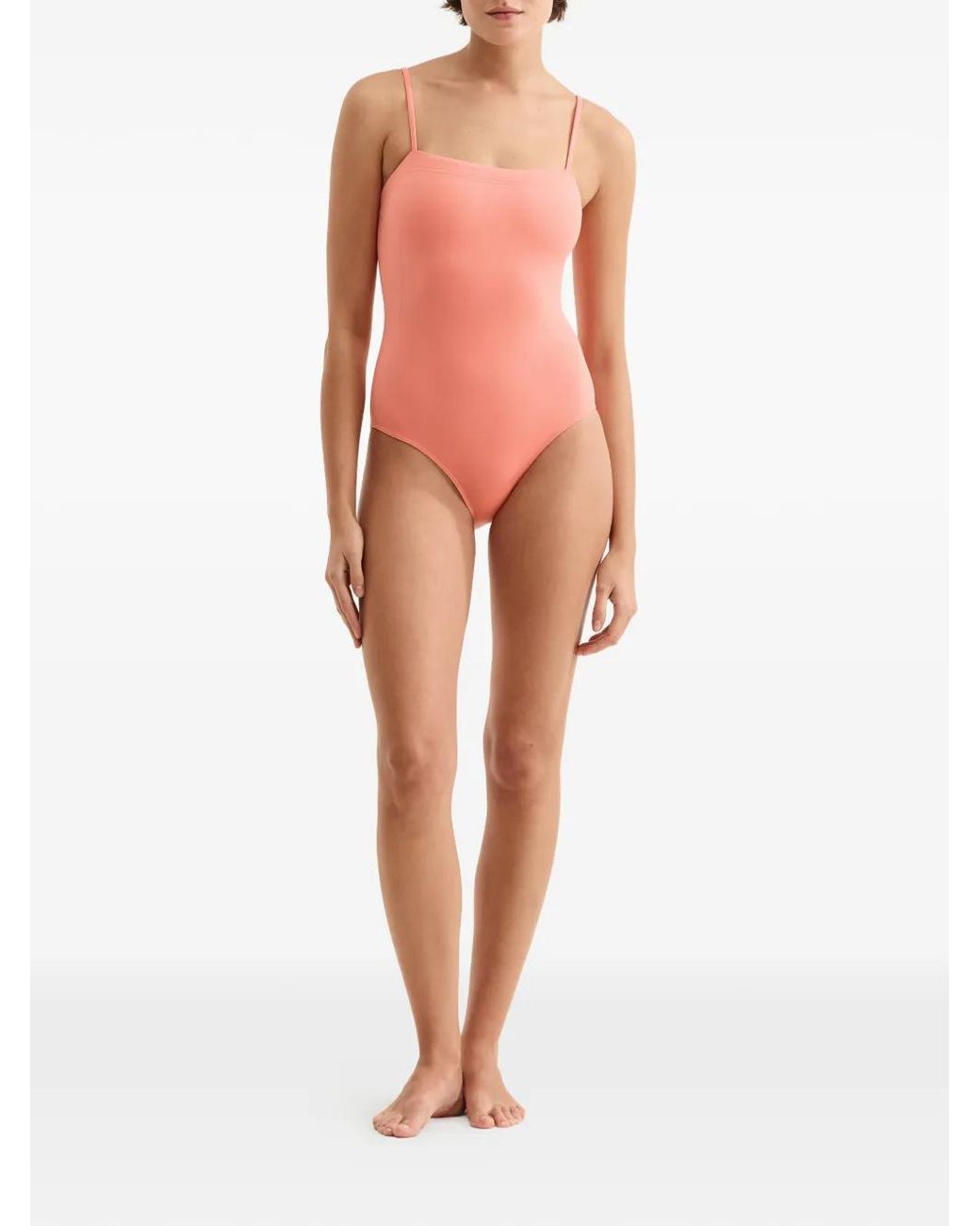 Eres Pink Aquarelle Square-Neck Spaghetti-Strap Swimsuit