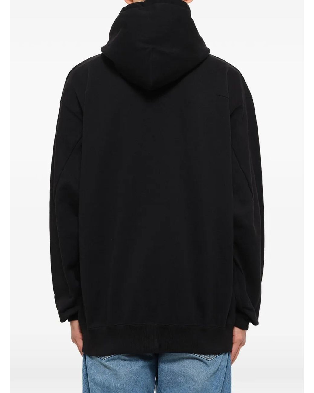 Doublet Black Hidden Message Embroidered Hoodie for men