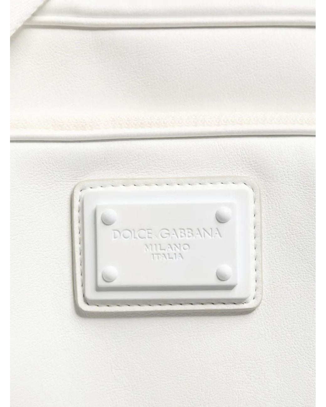 Dolce & Gabbana White Logo-Plaque Messenger Bag for men