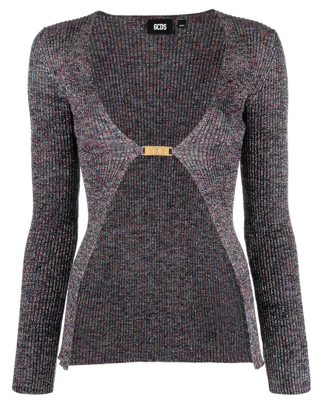 Gcds Black Logo Lurex Cardigan
