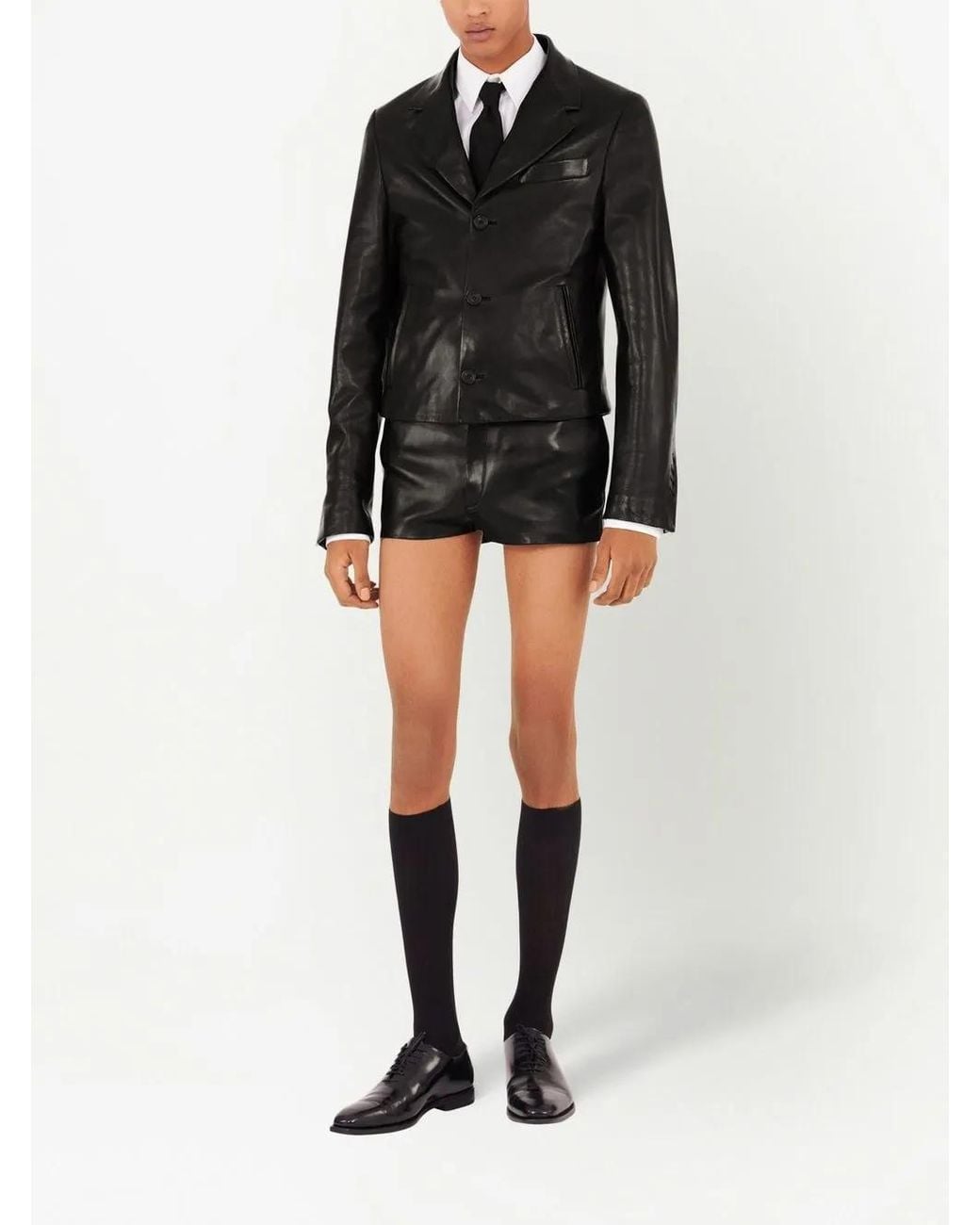 Ferragamo Black Leather Jacket for men