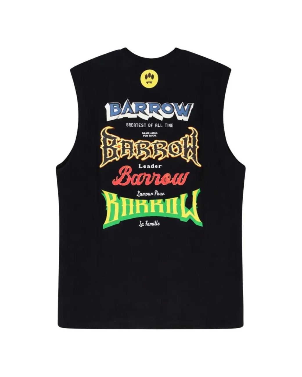Barrow Black Graphic Sleeveless T-Shirt
