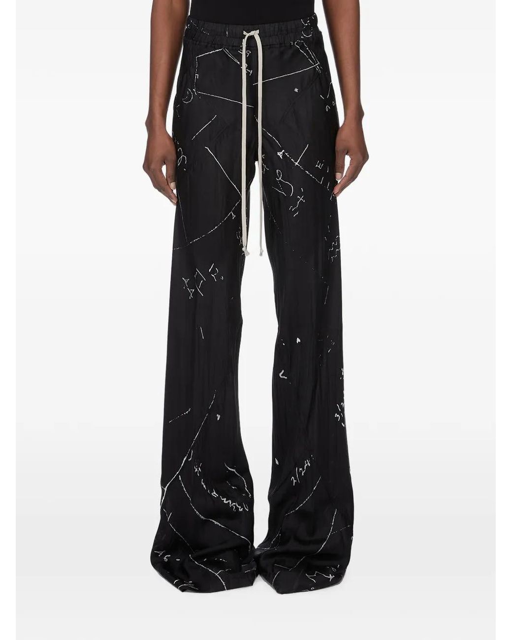 Rick Owens Black Drawstring Bias Trousers