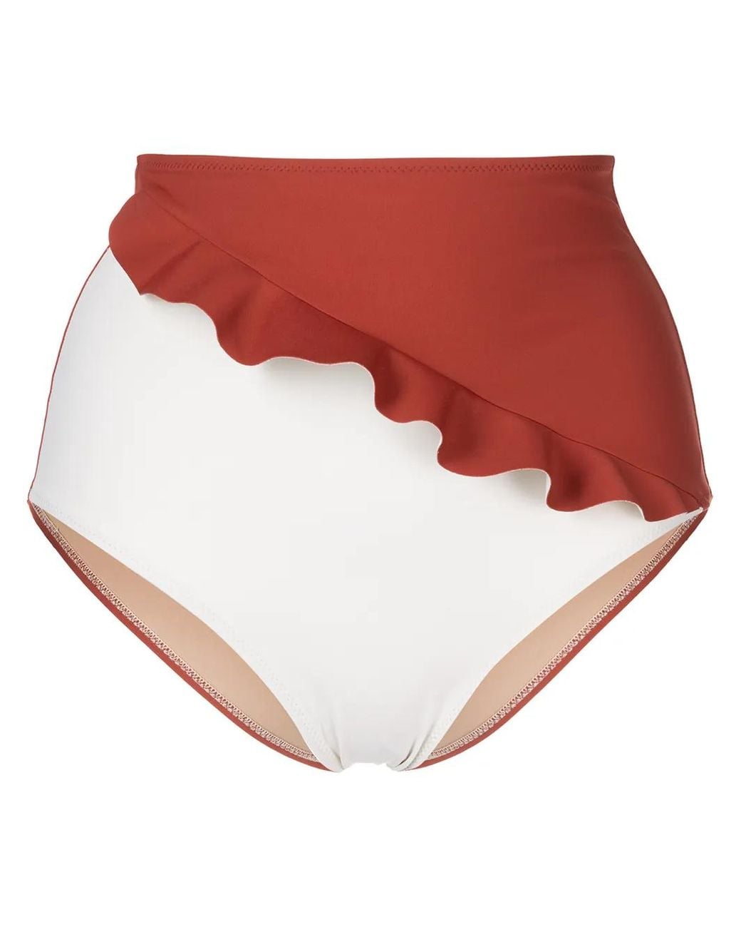 Evarae Red Ruffle-Trim Bikini Briefs