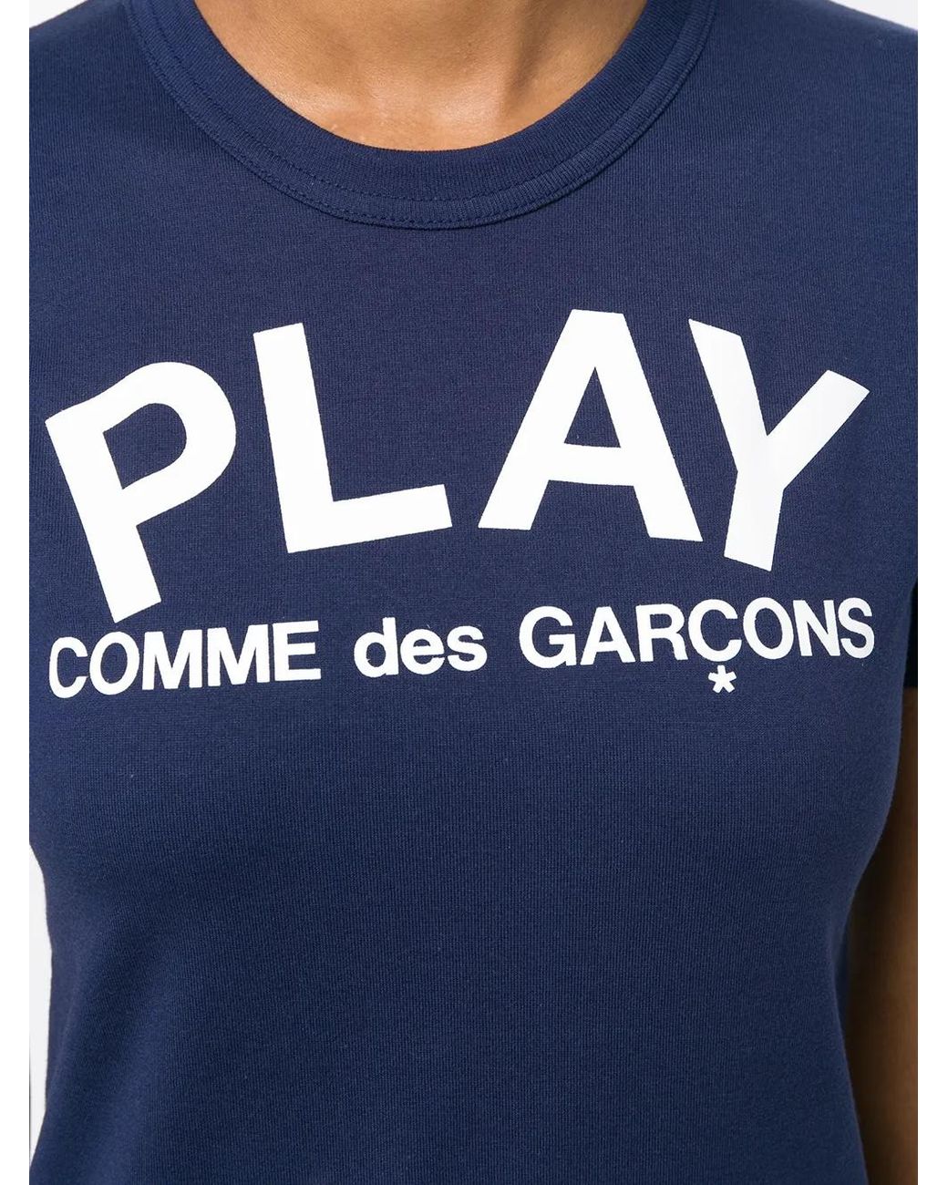 COMME DES GARÇONS PLAY Blue Slim Fit Logo T-Shirt