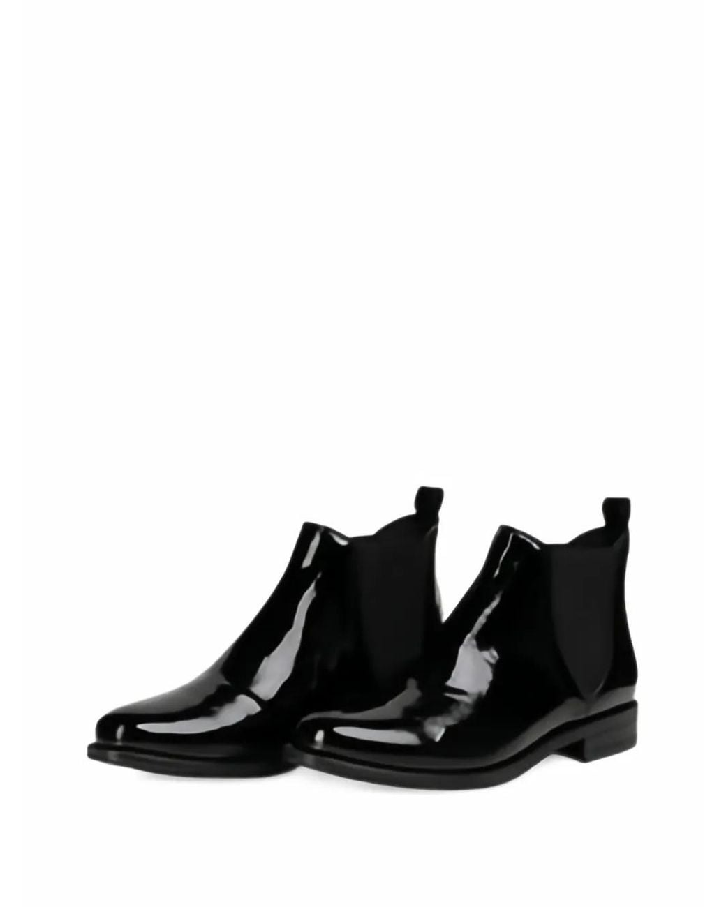 Christian Lacroix Black Patent-Finish Chelsea Boots