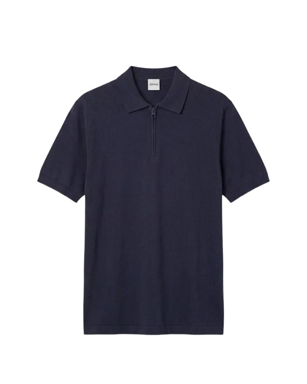 Aspesi Blue Zip-Fastening Polo Shirt for men