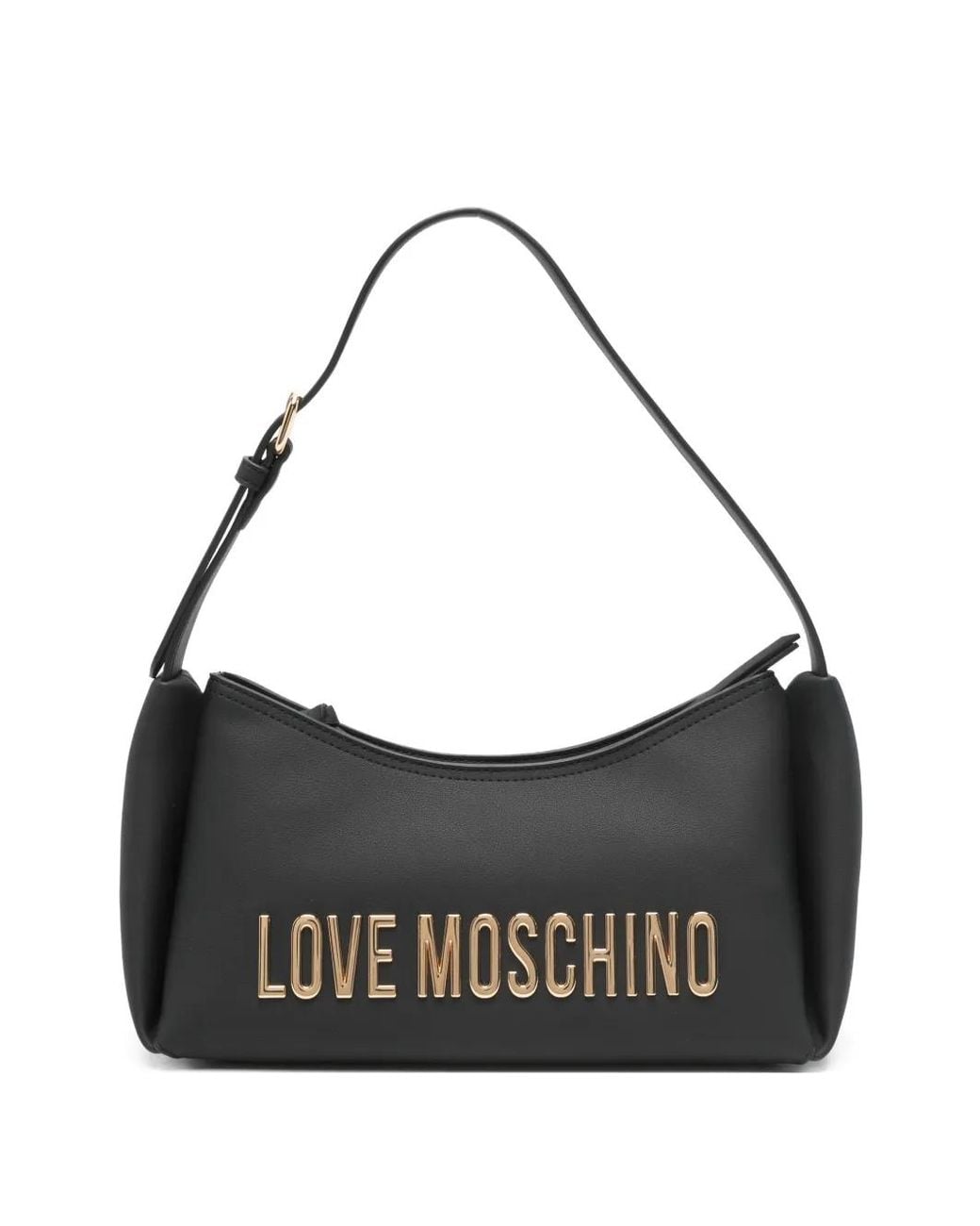 Love Moschino Black Logo-Lettering Shoulder Bag