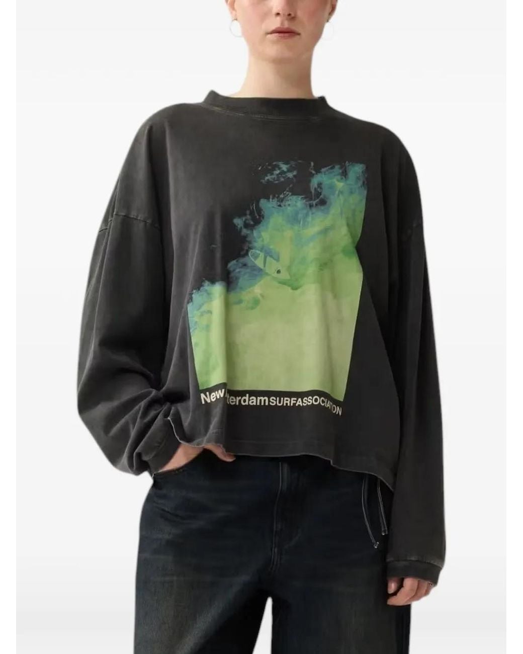 New Amsterdam Surf Association Green Graphic-Print Sweatshirt for men