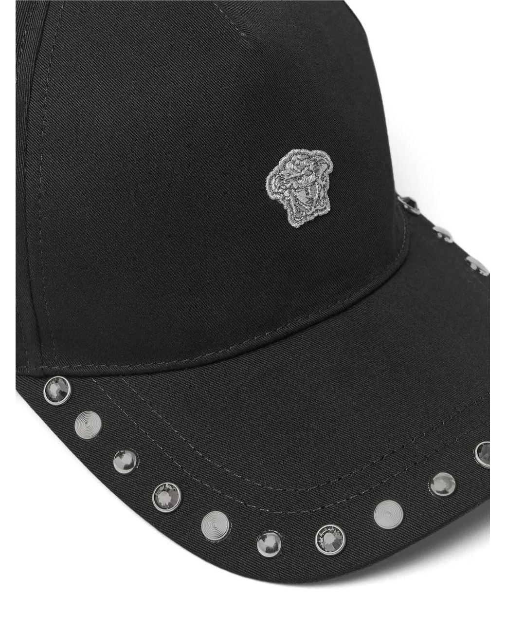 Versace Black Cotton Baseball Hat for men