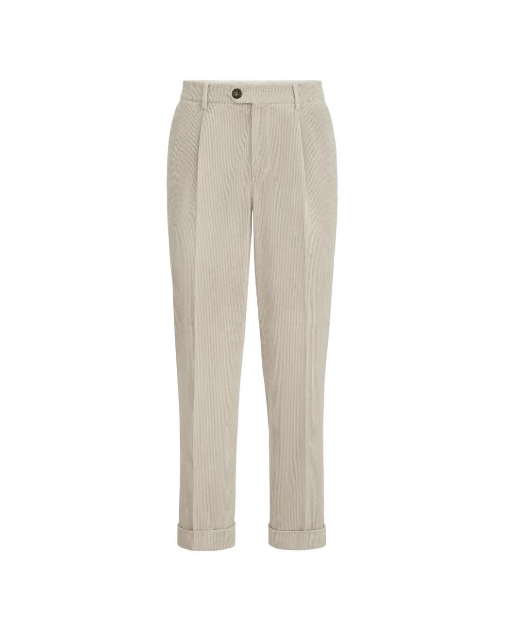Brunello Cucinelli White Garment-Dyed Trousers for men