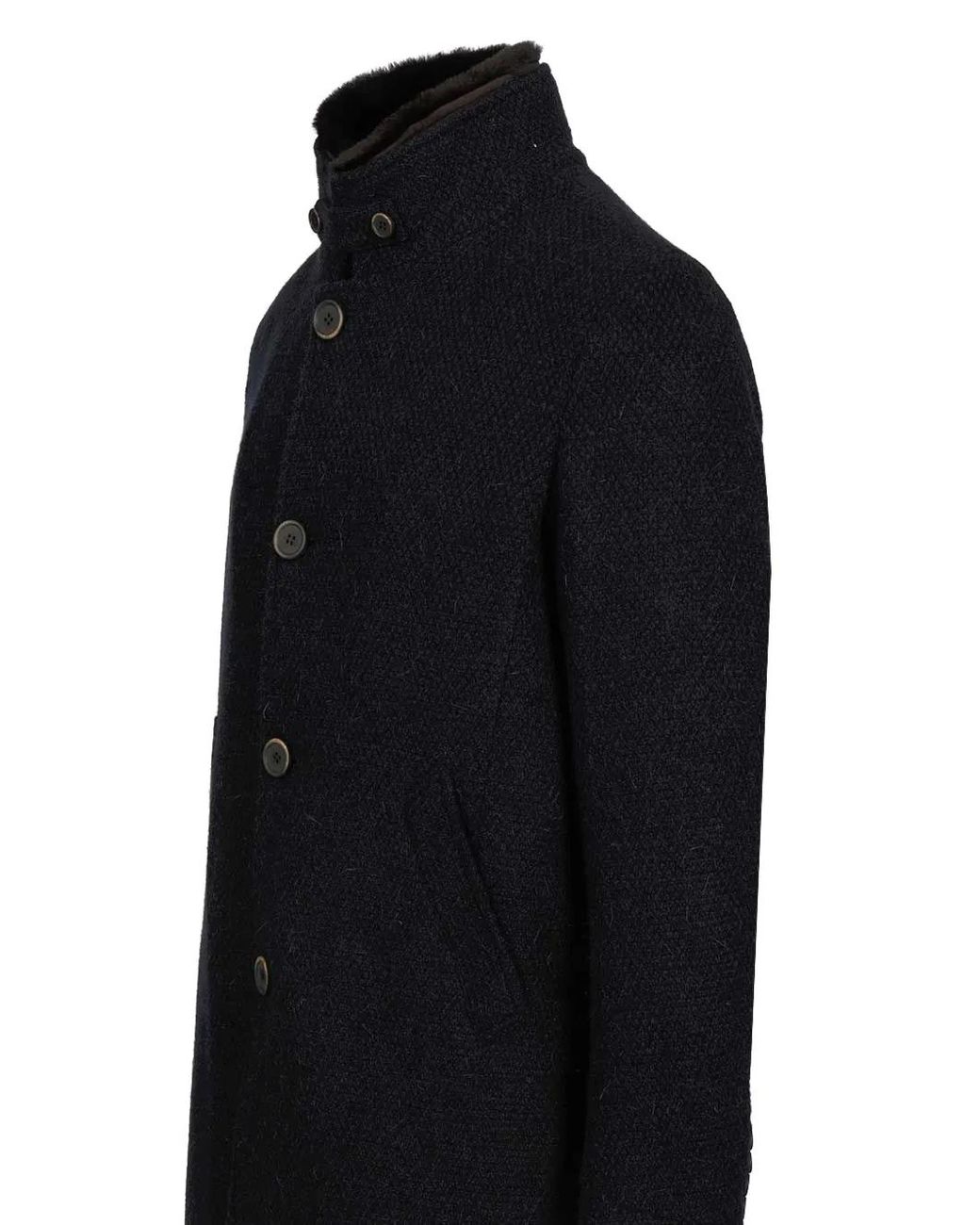 Al Duca D'aosta Black Single-Breasted Coat for men