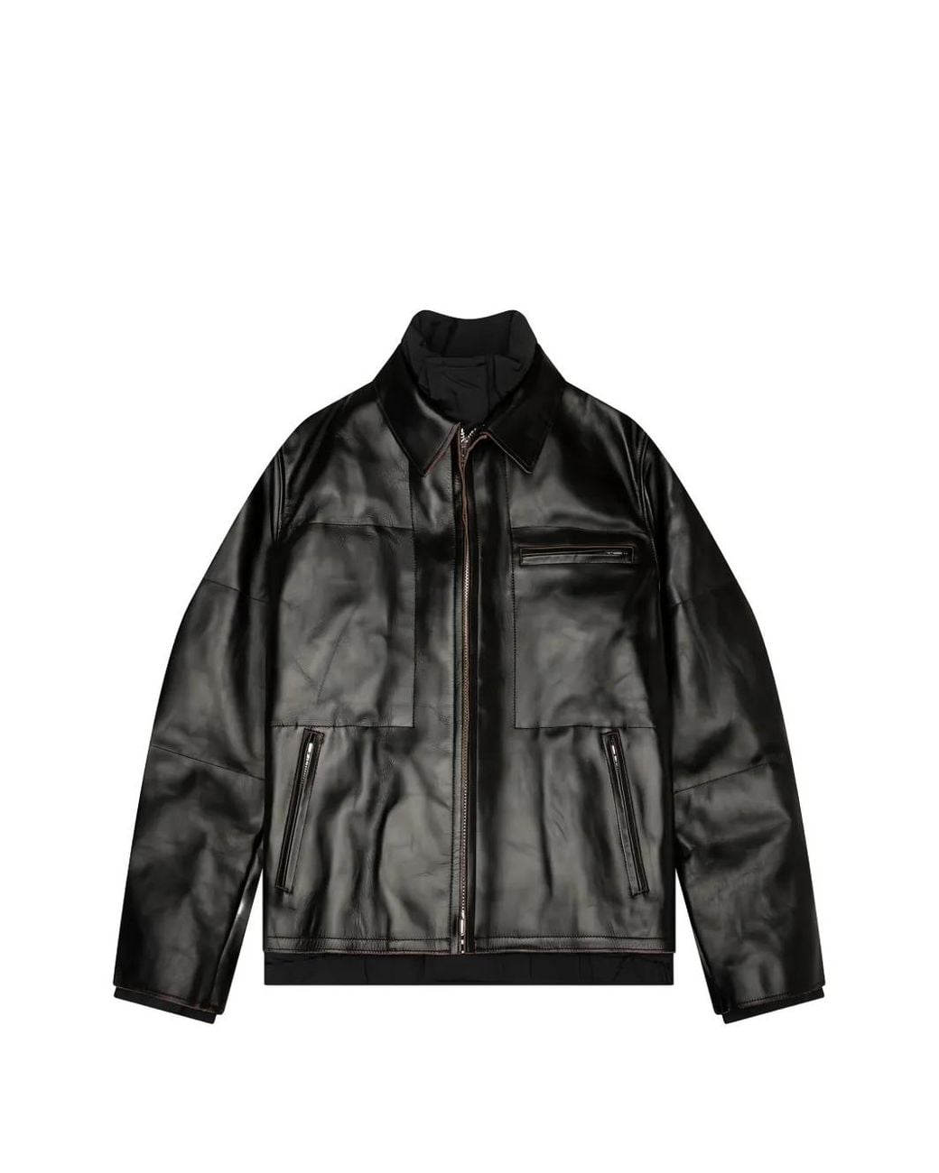 Sacai Leren Jack in het Black voor heren