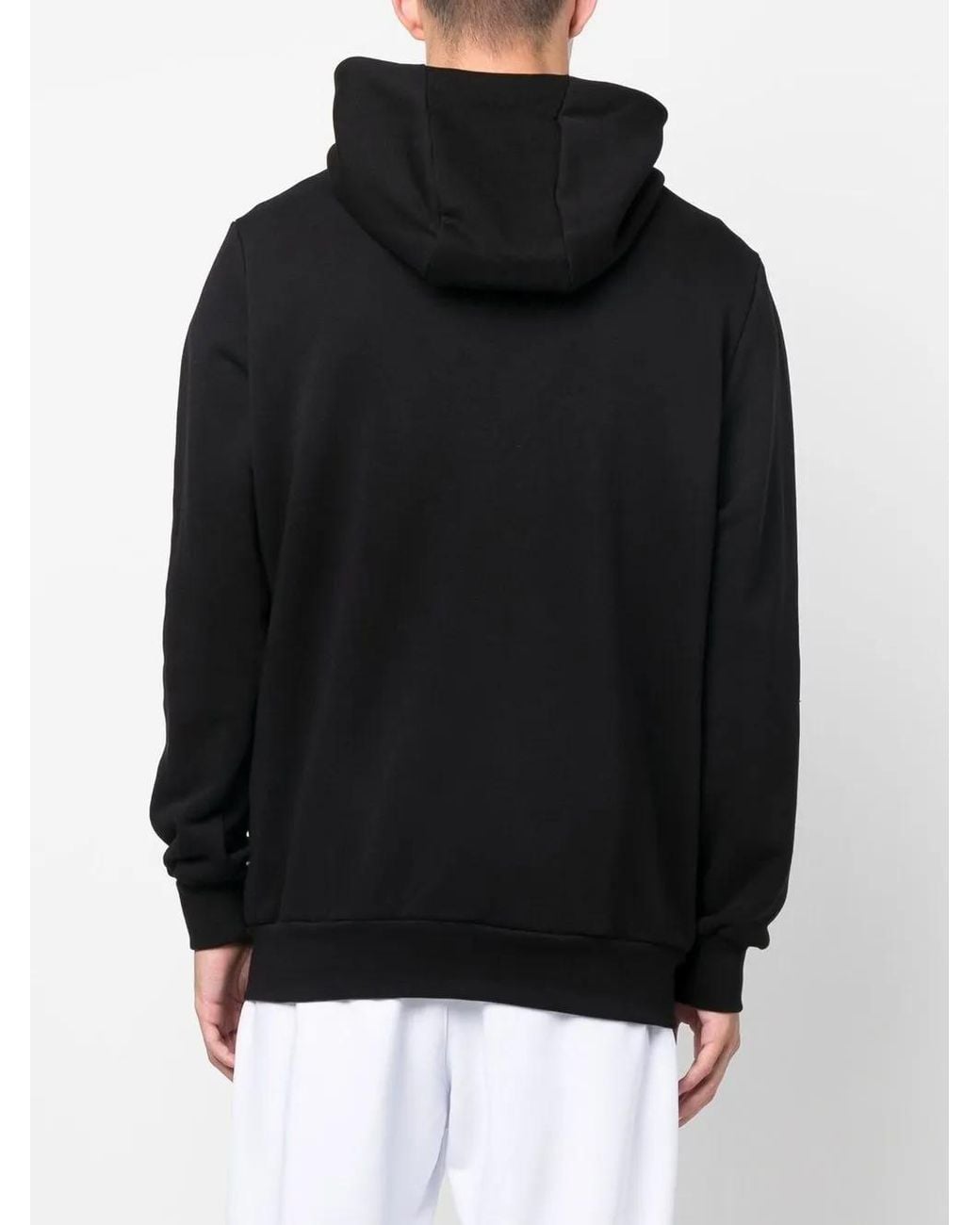 Philipp Plein Black Logo-Print Zip-Up Hoodie for men