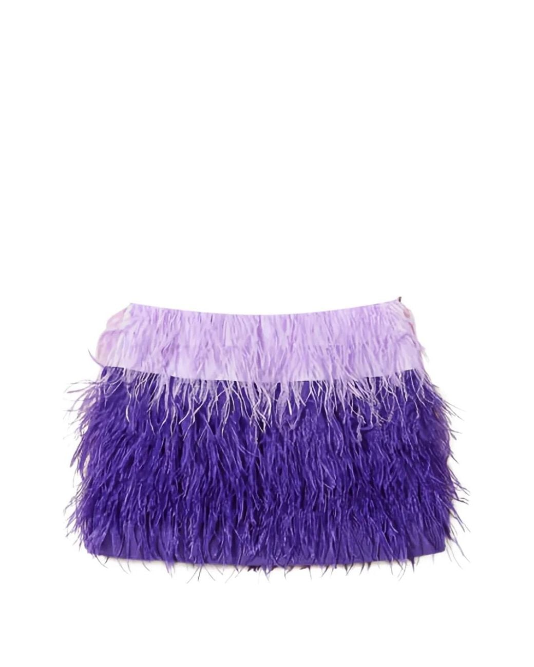 Twinset Purple Myfo Feather Mini Skirt