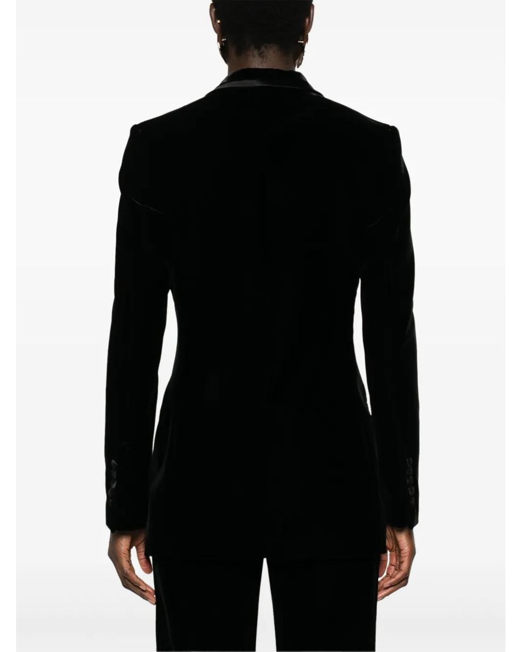 Tom Ford Black Single-breasted Velvet Blazer