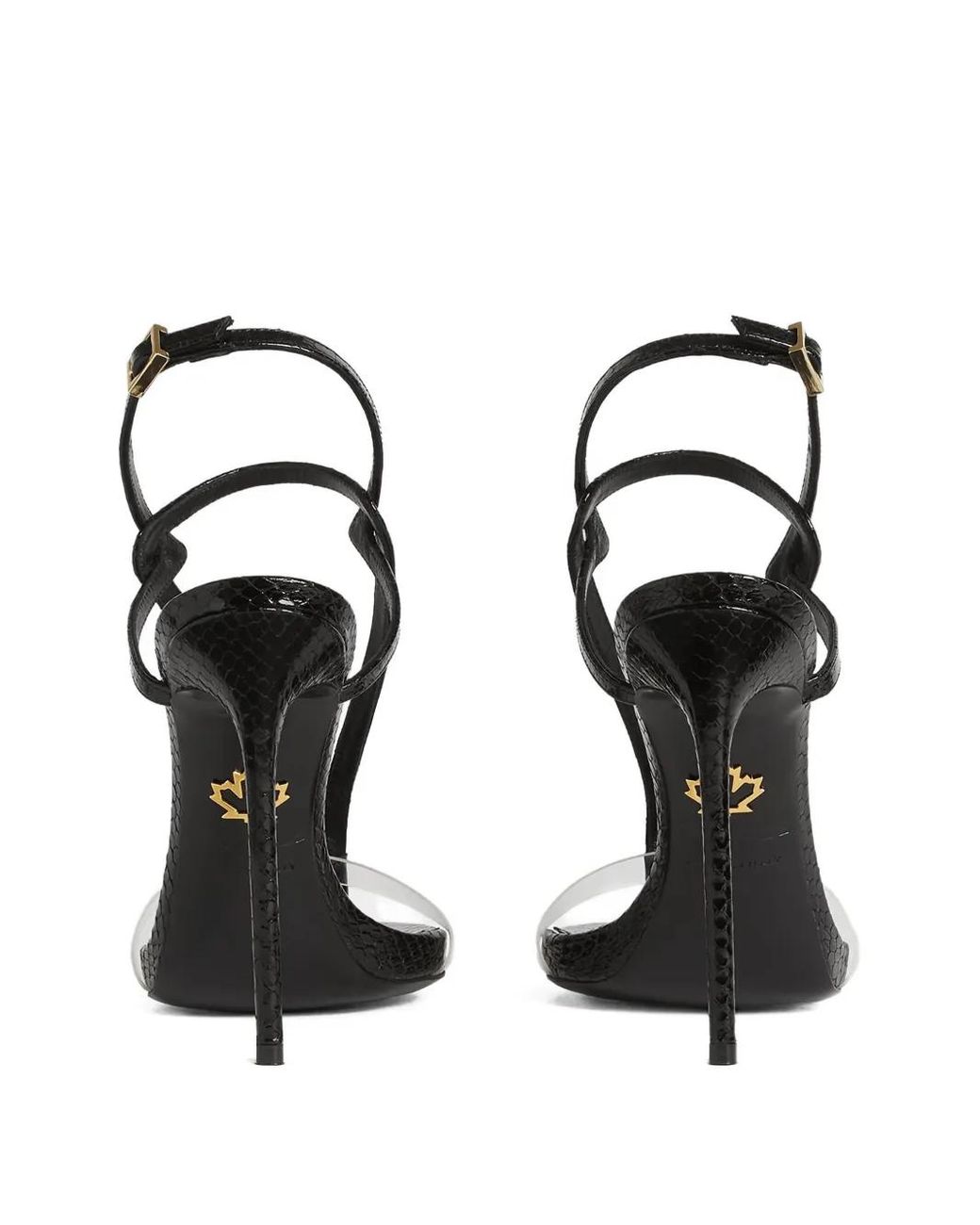 DSquared² Black Leather Heeled Sandals