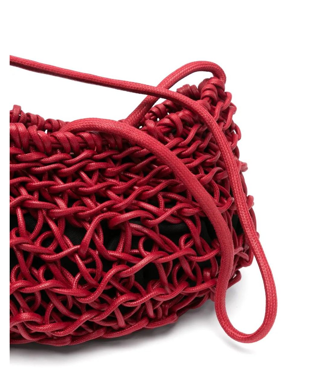 Alienina Red Cecilia Woven Shoulder Bag