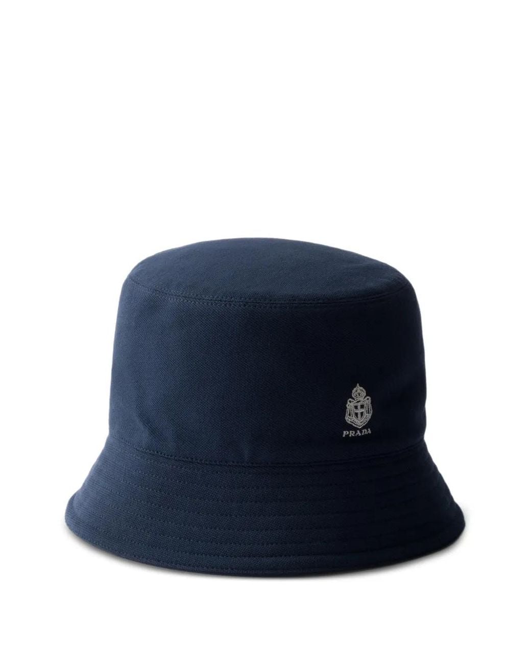 Prada Blue Old Piqué Bucket Hat for men
