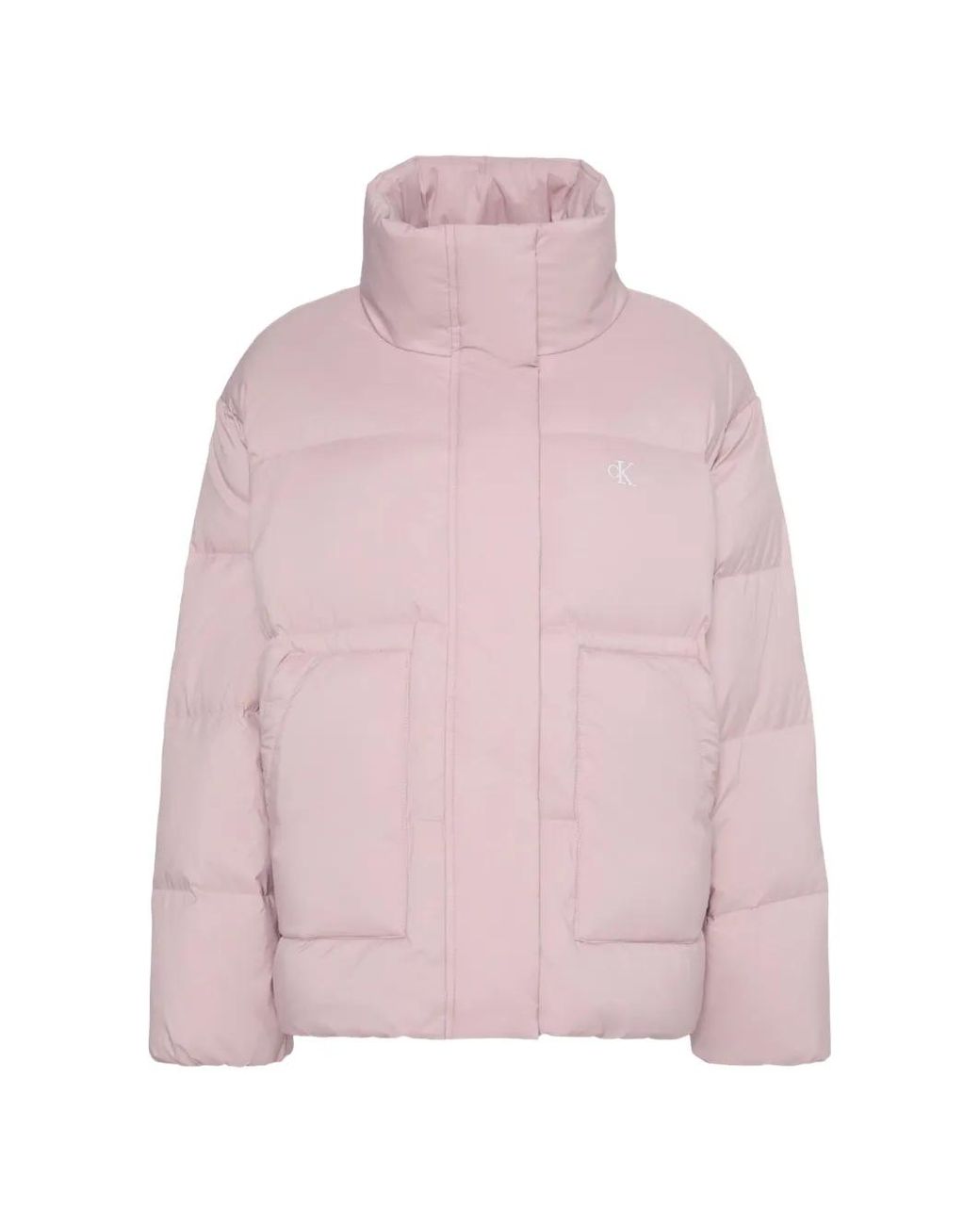 Calvin Klein Pink Quilted High-Neck Jacket