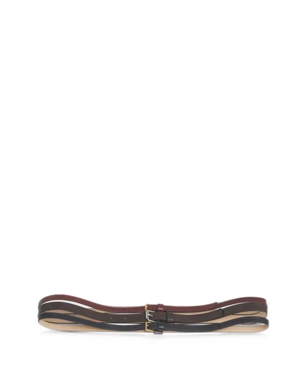 Marni White Ceinture En Cuir Triple Brin Rouge, Et Noir