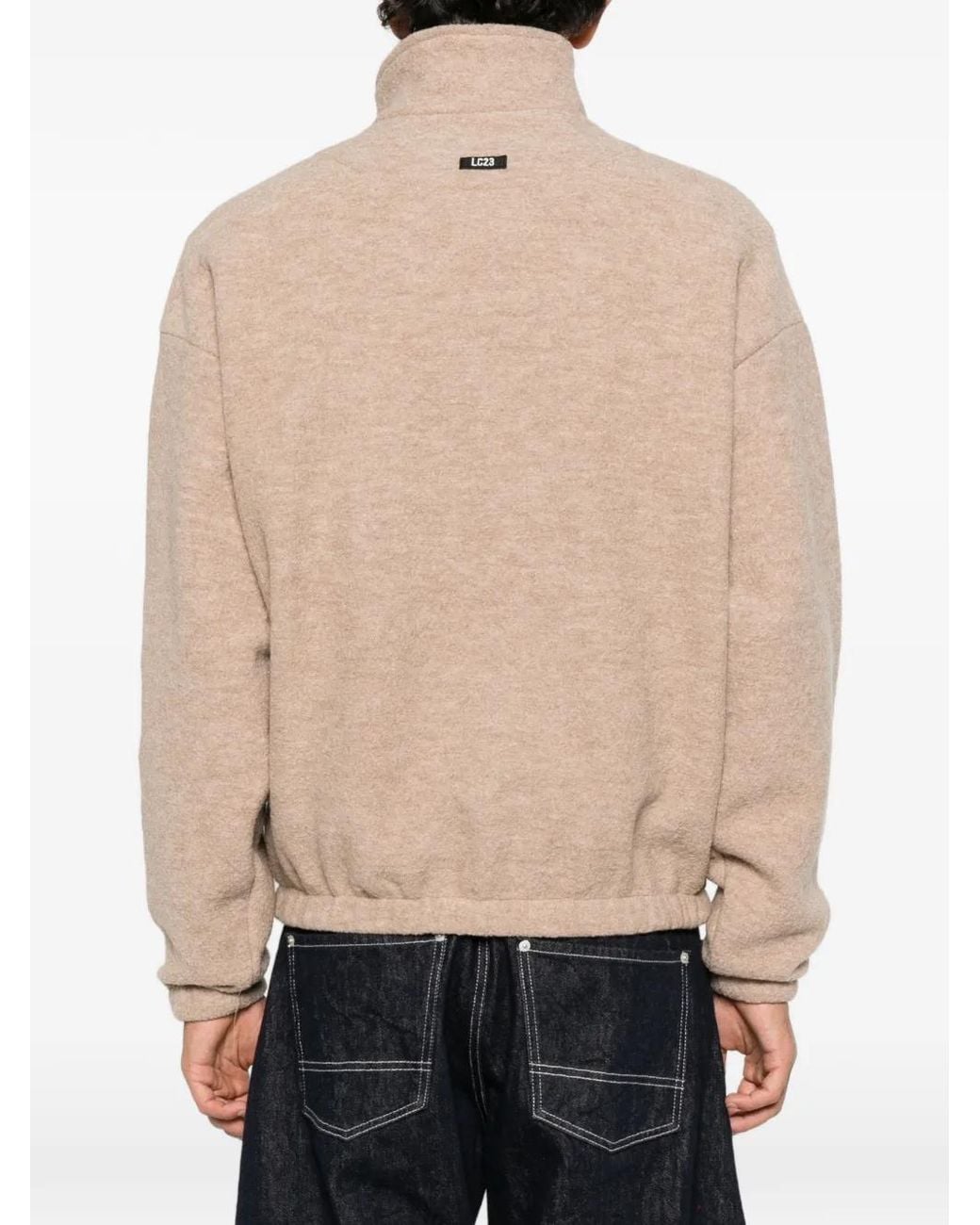 LC23 Natural Half-Zip Chest-Pocket Sweater for men
