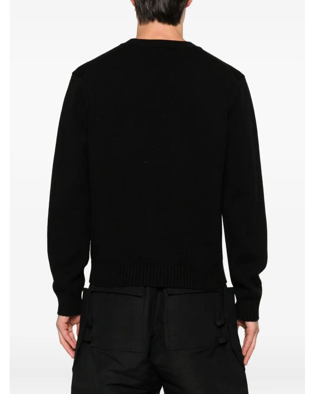 Casablanca Black Embroidered Sweater for men