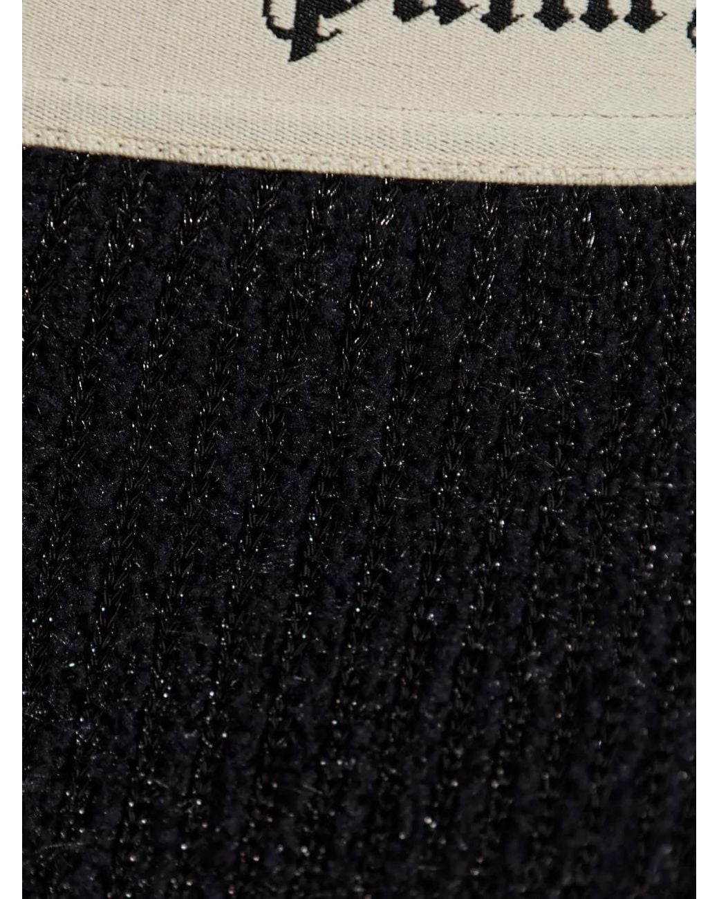 Palm Angels Blue Logo-Waistband Flared Trousers