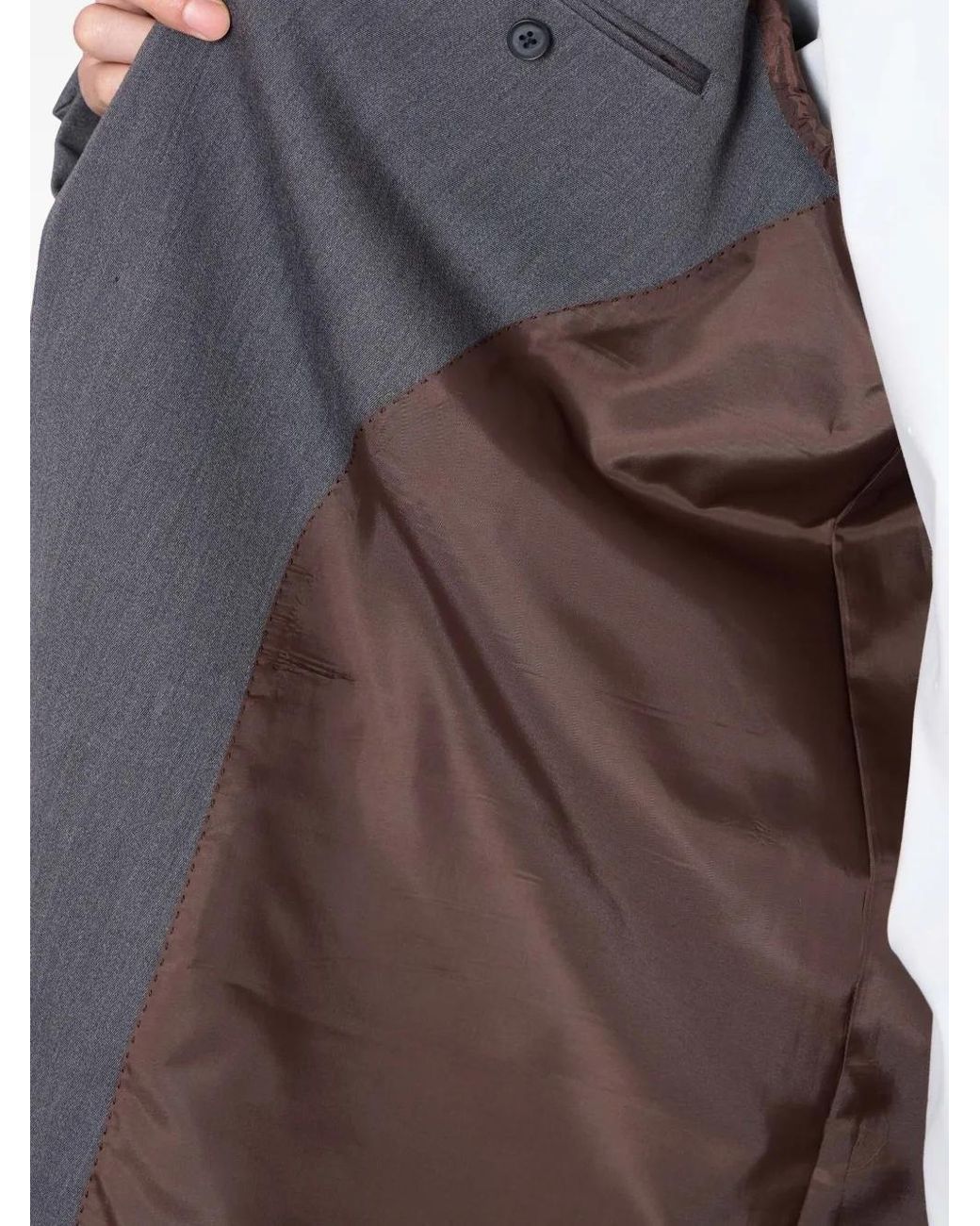 Kolor Gray Single-Breasted Panel-Detail Coat for men