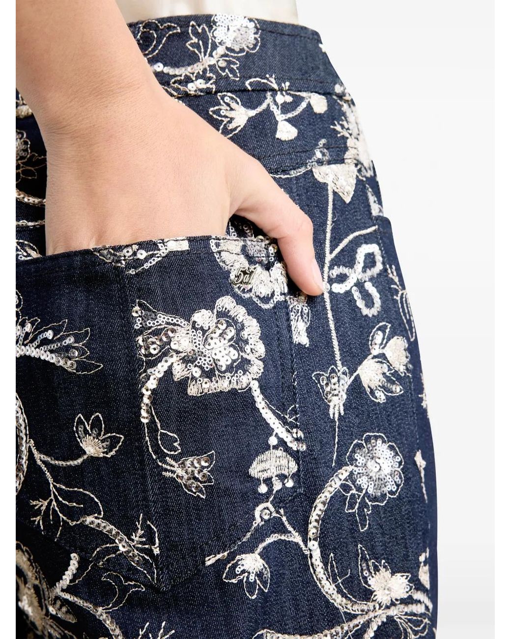 Cinq À Sept Nolita Broek Met Borduurwerk in het Blue