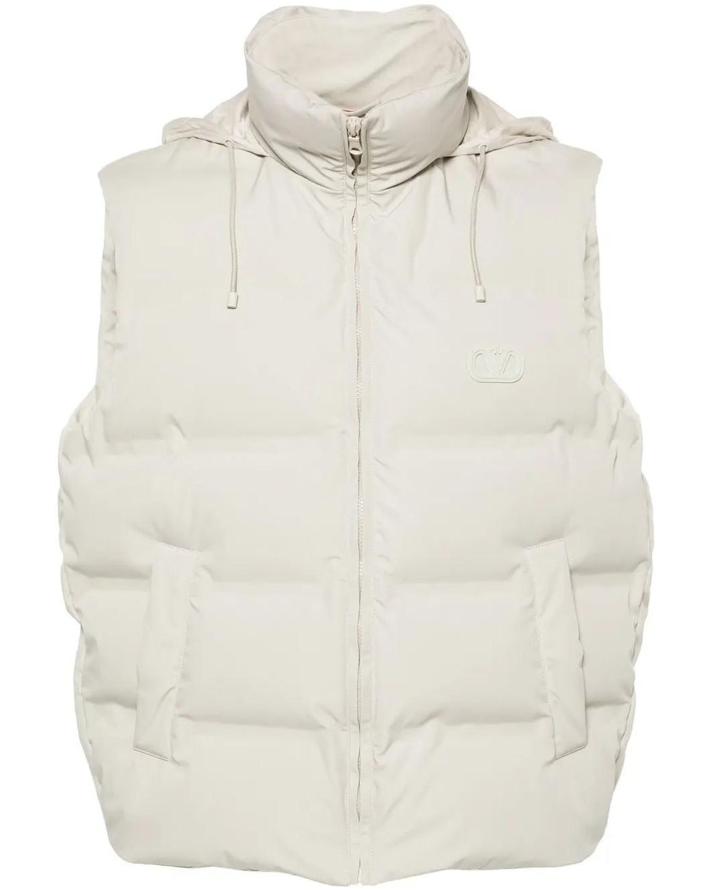 Valentino Garavani White Maxi-Vlogo Down Gilet for men