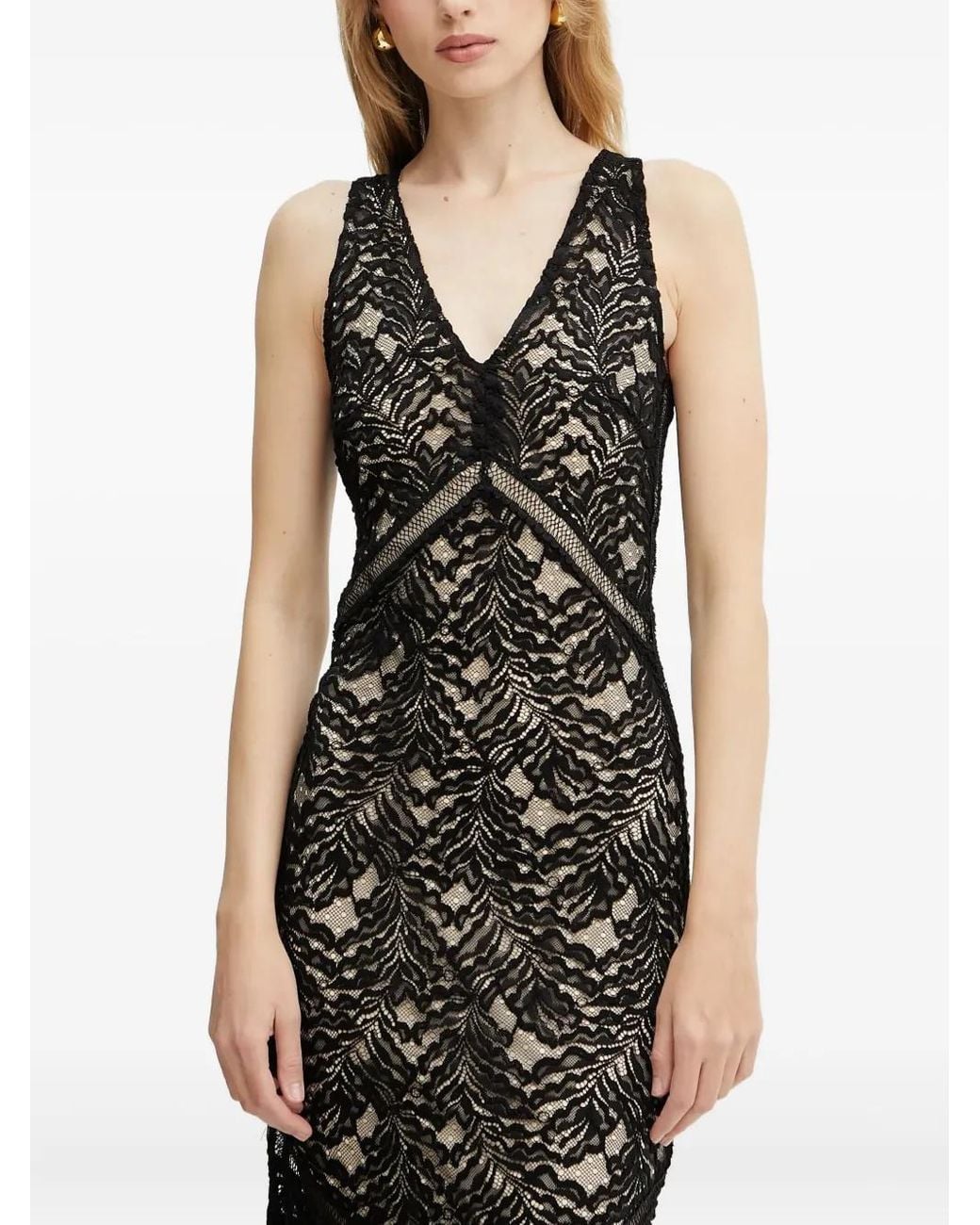 guess lace midi dress GUESS Women's Rosalia Crochet Lace Sleeveless Midi Dress